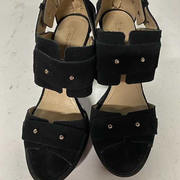 BCBG MaxAzaria Suede Sandals with Chunky Heels, Si - Picture 6 of 6